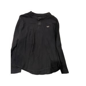 Hollister Long Sleeve 1/4 Button Cotton Shirt Mens Lar
